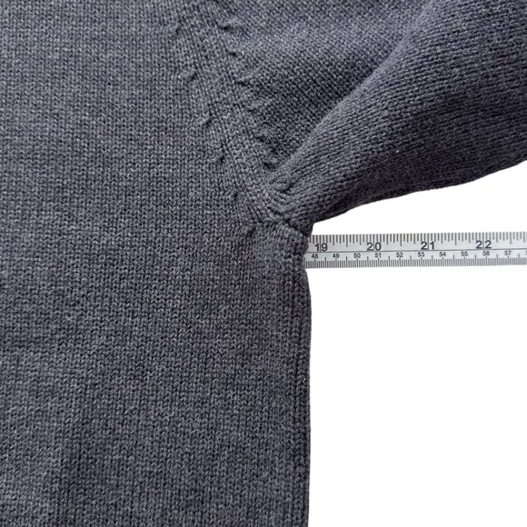 Vintage Lands End Mens Small Drifter Sweater Cotton Pullover 90s Charcoal Gray - Picture 12 of 14